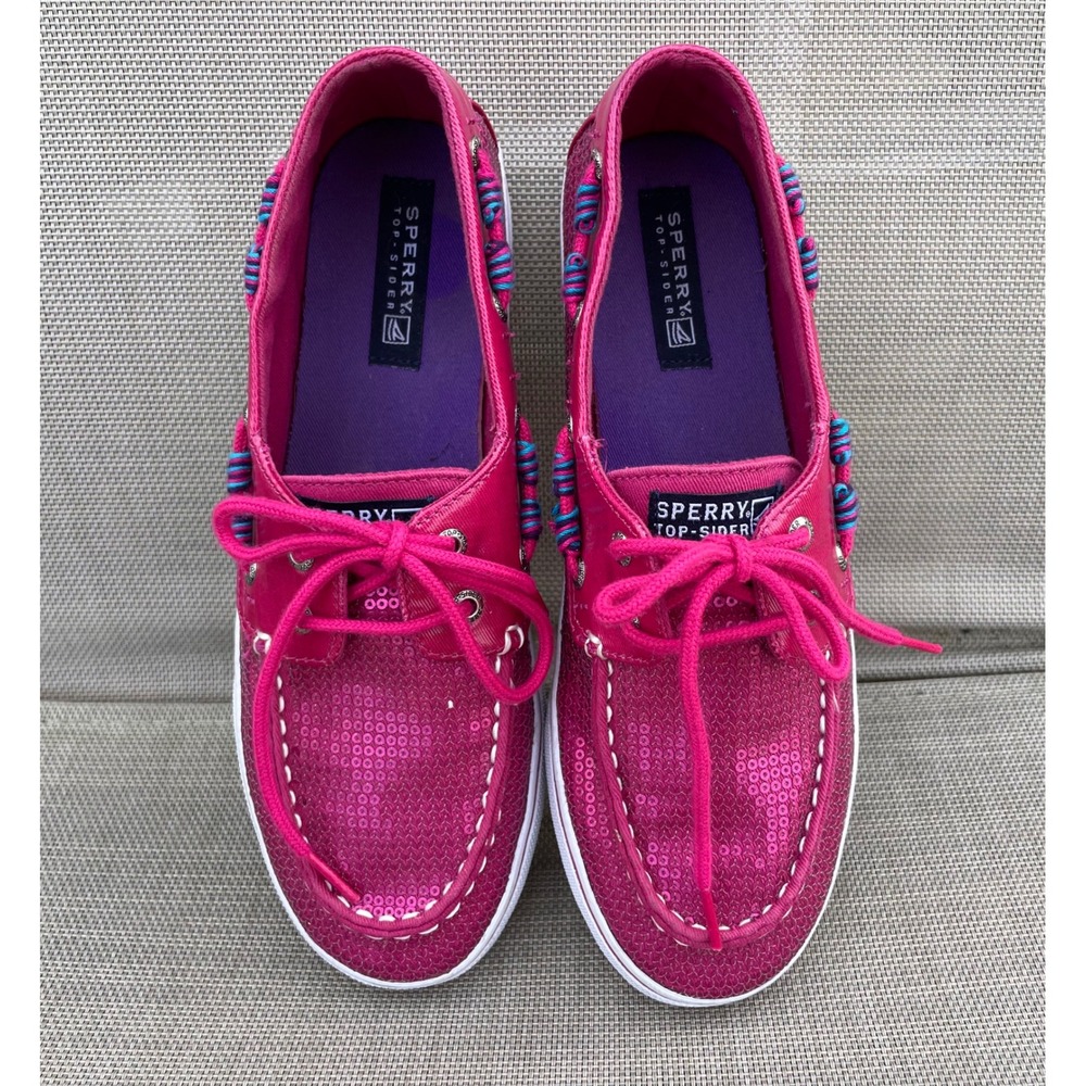 Sperry Top-Sider Bahama Hot Pink Sequin Boat Shoes YG47169 Womens 6M